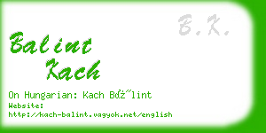 balint kach business card